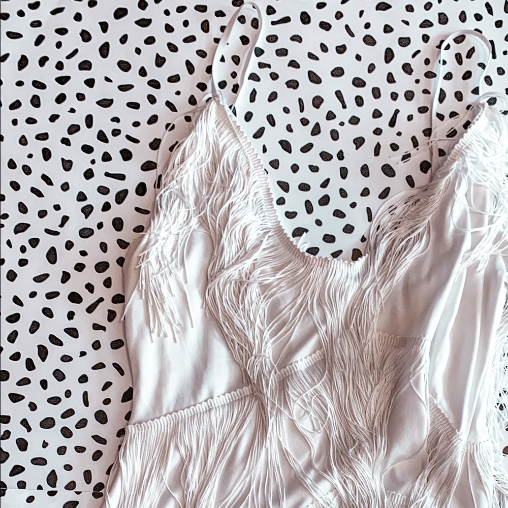 White Fringe Dress